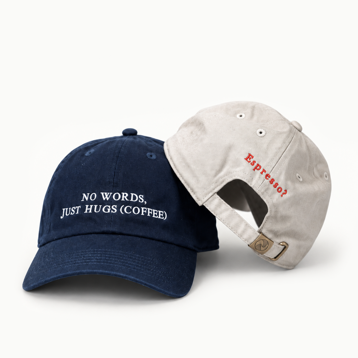 刺繍CAP｜JUST HUGS (COFFEE)