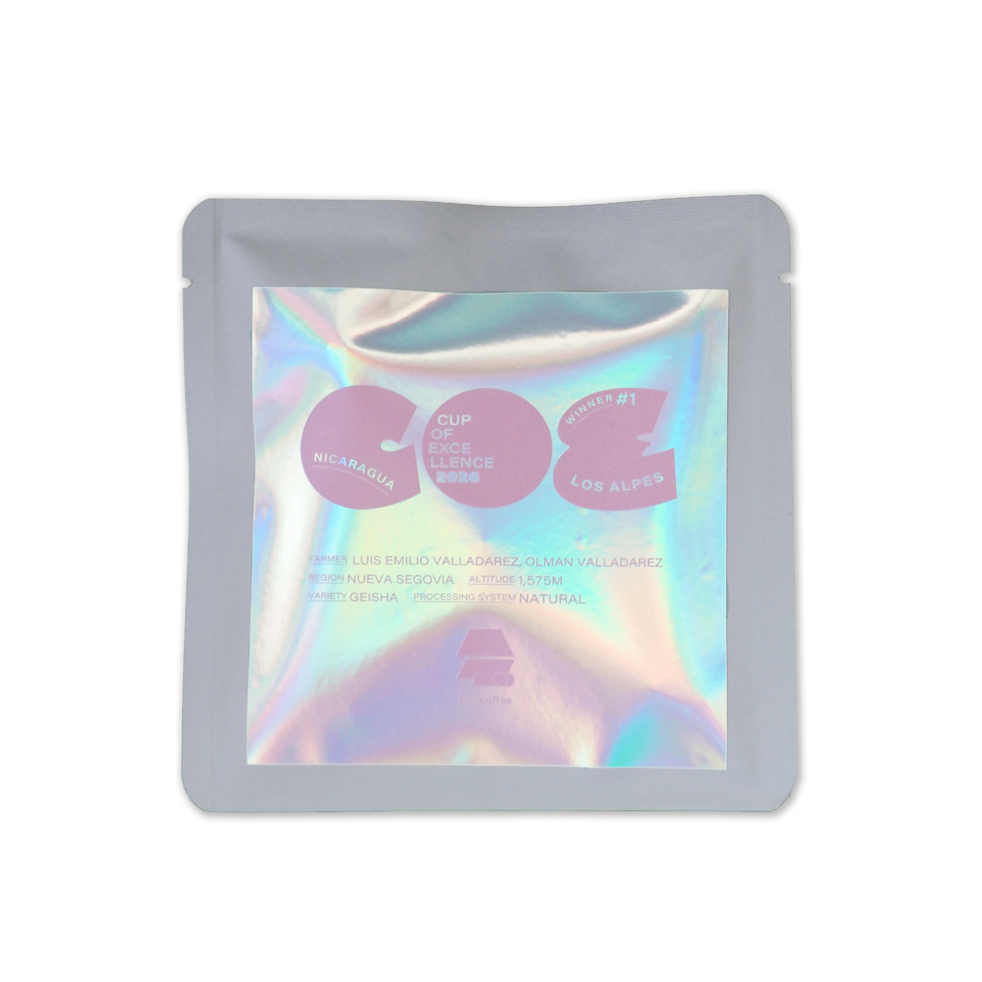 COE Los Alpes Geisha 15gコーヒー豆袋の正式商品写真